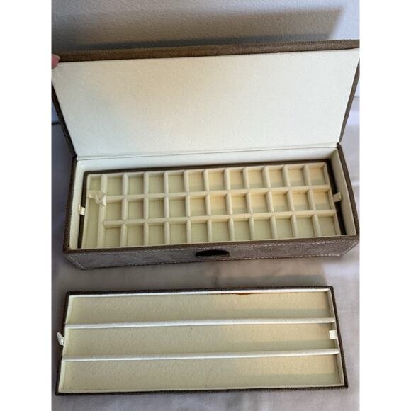 PANDORA Jewelry Box Womens Charm Organizer Suede Brown BOX ONLY - Picture 3 of 9